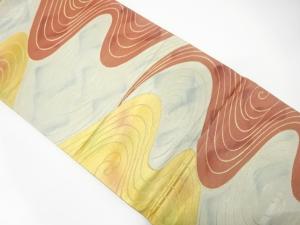 アンティーク　流水模様織り出し袋帯（着用可）